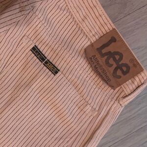 Rare Lee Alike pinstripe jeans peachy pink charcoal stripe Y2K style waist 30”
